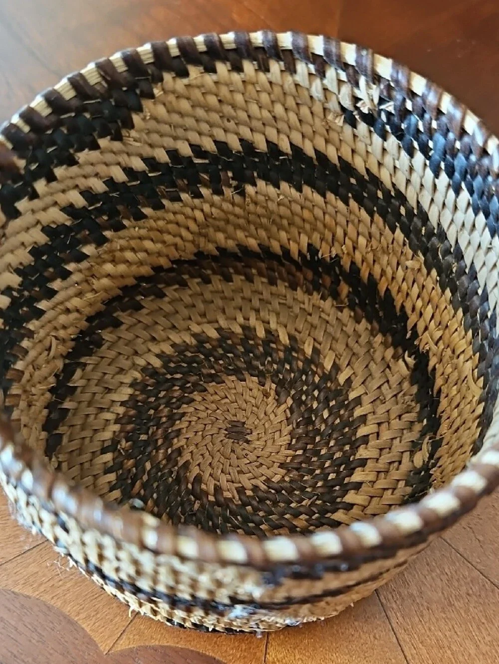 VTG Tohono O'odham Papago Native American Handled Coiled Basket Southwest Desert
